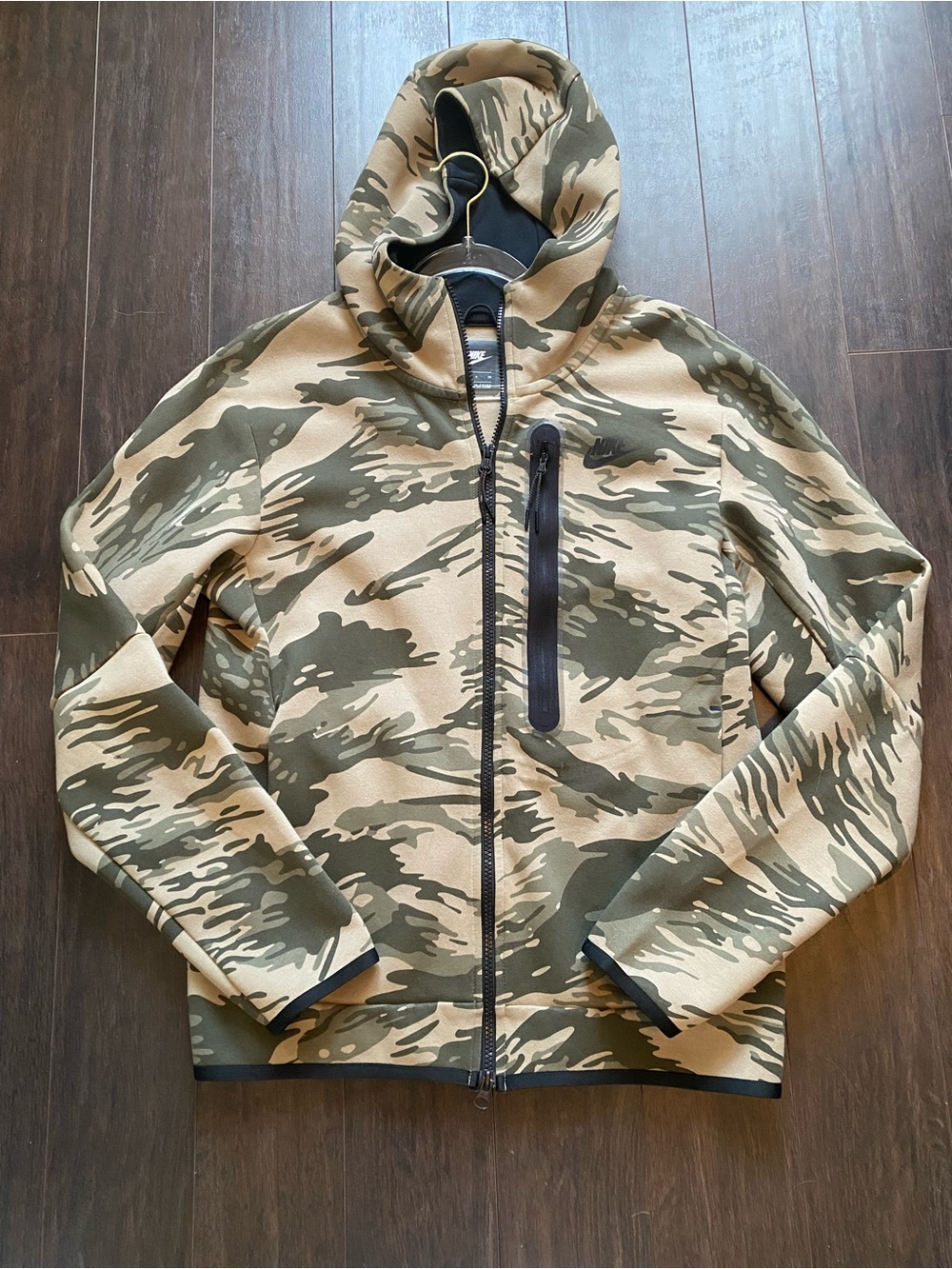 Nike Men's Camo Zip-Up Hoodie - Tan & Olive Green